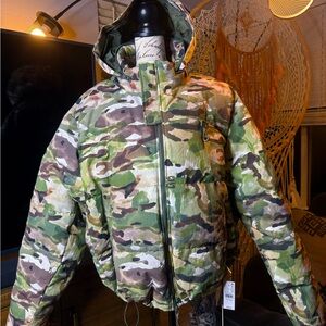 Reese Cooper Outdoor Supply RCOS Nylon Puffer Jacket Watercolor Camo Sz XL